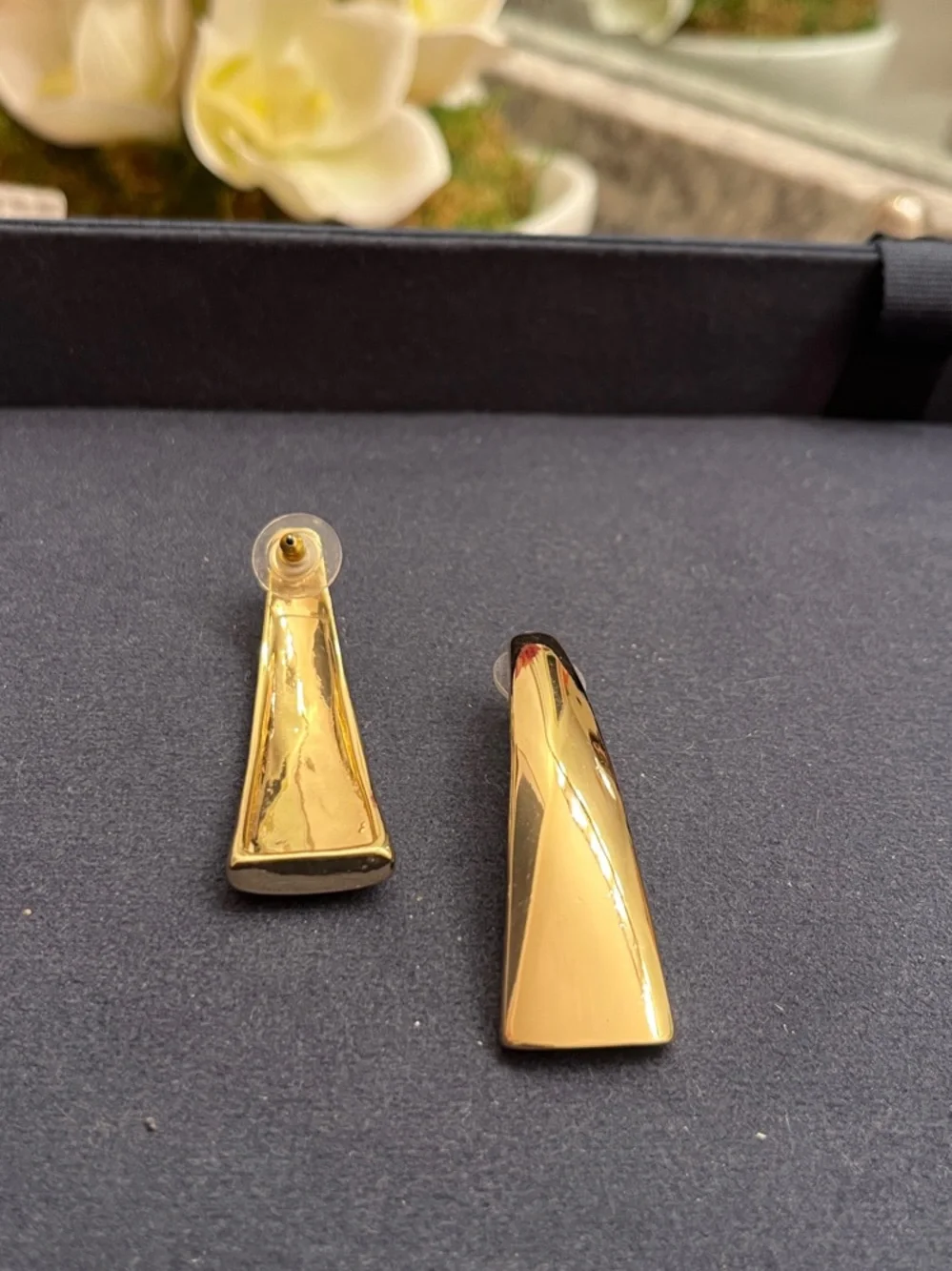 Gold tone earrings